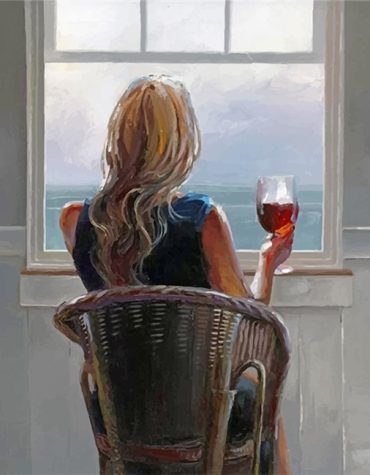 Woman with Red Wine Paint By Numbers