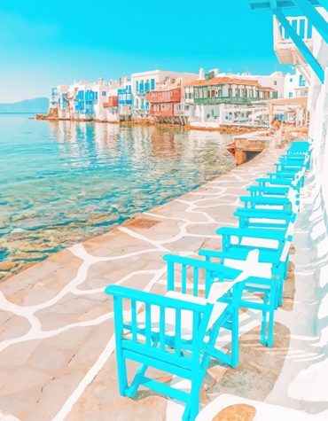 Mykonos Greece Travel Paint By Numbers