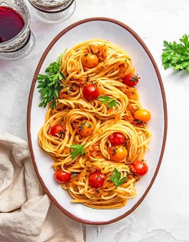 Spicy Cherry Tomato Pasta Paint By Numbers