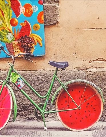 Colorful Bike Fruits Paint By Numbers