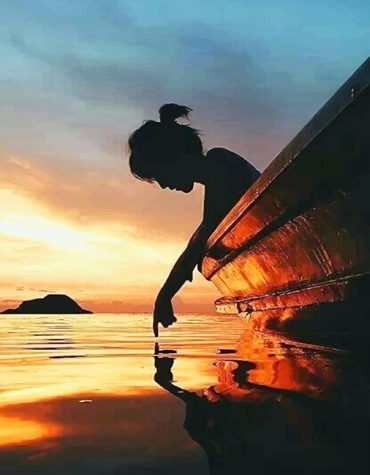 Girl Silhouette Beach Sunset Paint By Numbers