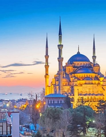 Istanbul Skyline Night Paint By Numbers