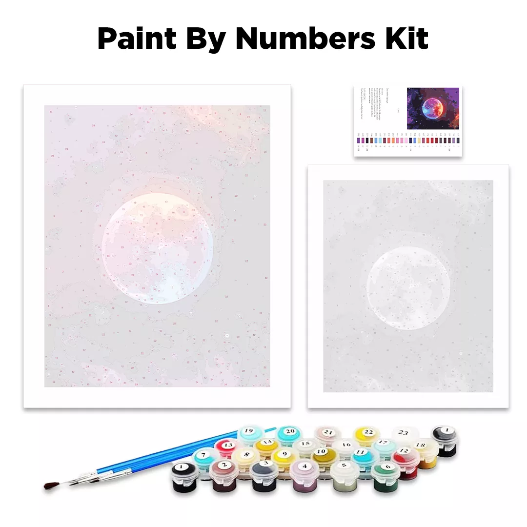 Romantic Woman Mona Lisa Paint By Numbers Kit Contents