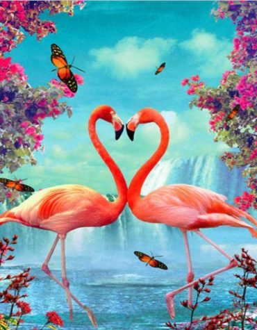 Flamingo Heart Duo Paint By Numbers