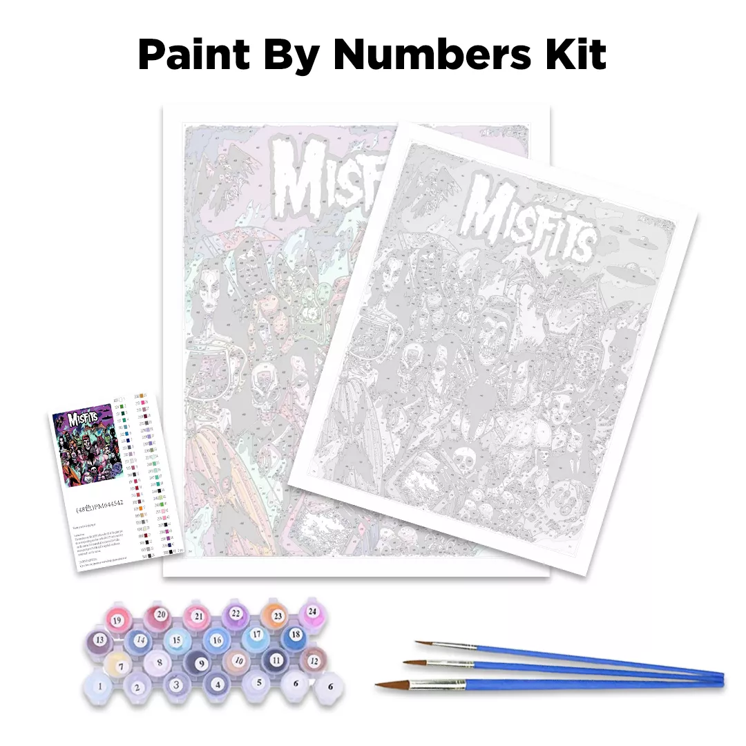 Kit contents for John Cena WWE Wrestler Paint By Numbers