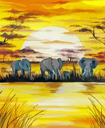 Elephants in Forests Paint By Numbers