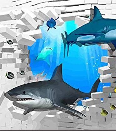 3D Shark Adventure Paint By Numbers