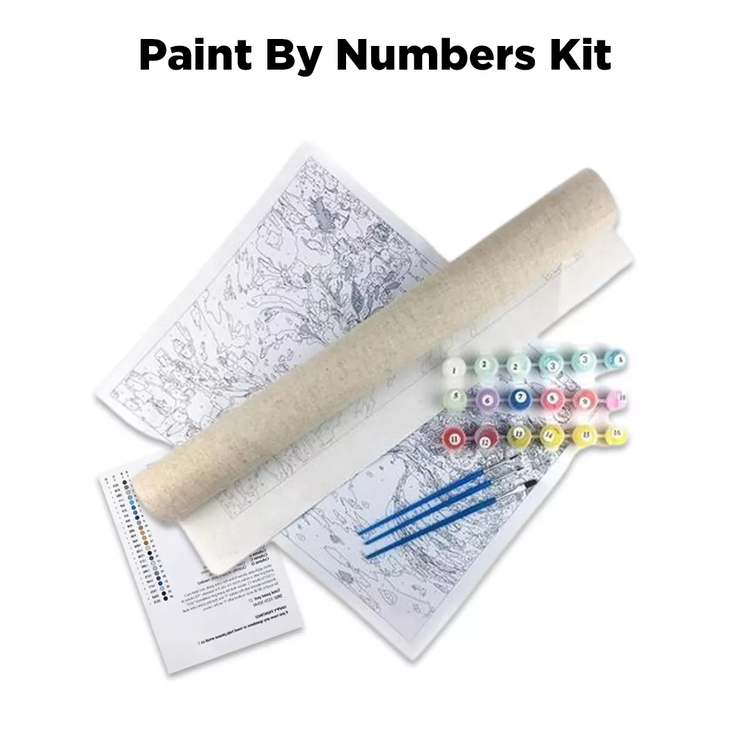 Tennis Star Andrey Rublev paint by numbers kit contents