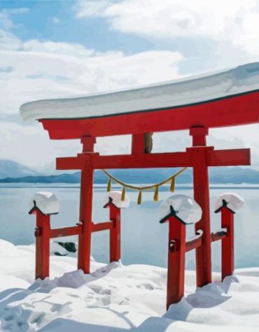 A Serene Japanese Winter Paint By Numbers