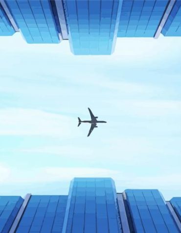 Aviation Scene Skyscrapers Paint By Numbers