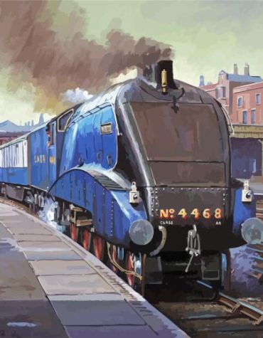 A4 Mallard Vintage Steam Train Paint By Numbers
