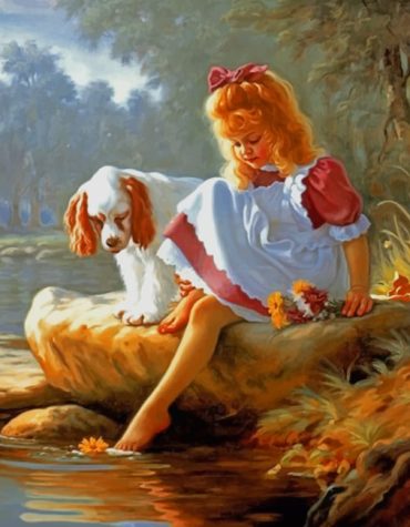 Girl and Dog Friendship Paint By Numbers