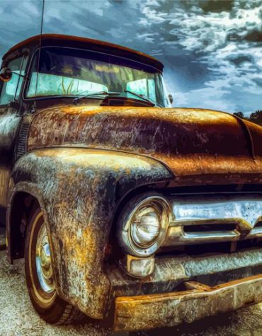 Old Ford Truck Abandoned Paint By Numbers