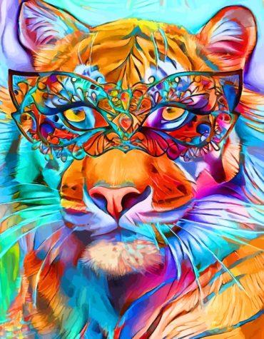 Colorful Bengal Tiger Paint By Numbers