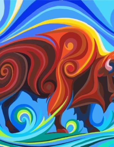 Buffalo Abstract Animals Paint By Numbers