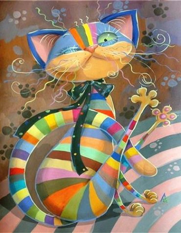 Abstract Cat Art Paint By Numbers