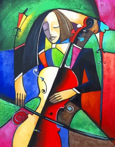 Abstract Cello Musician Paint By Numbers