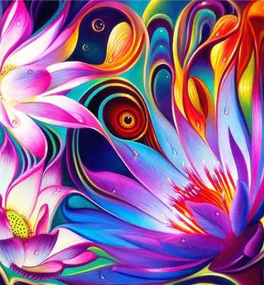 Colorful Abstract Flowers Paint By Numbers