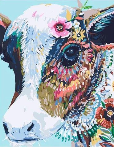 Colorful Abstract Cow Paint By Numbers