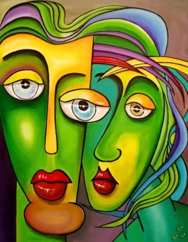 Colorful Abstract Faces Paint By Numbers