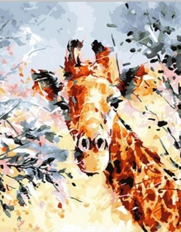 Abstract Giraffe Animal Paint By Numbers