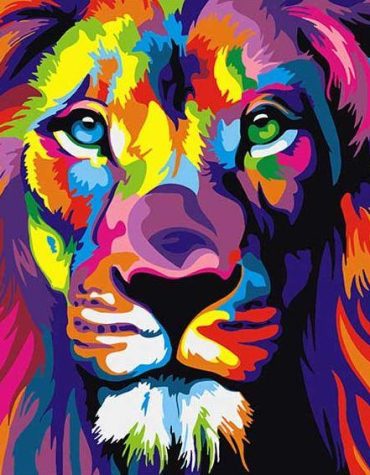 Rainbow Lion Paint By Numbers