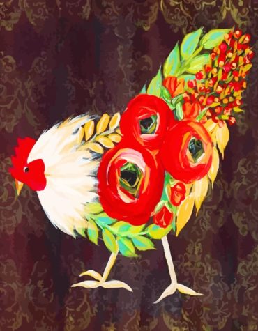 Colorful Rooster Paint By Numbers