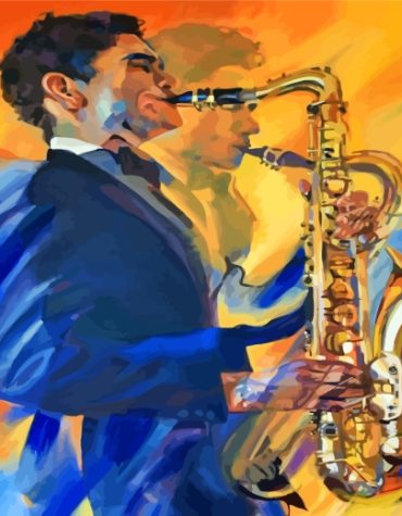 Abstract Saxophonist Masterpiece Paint By Numbers