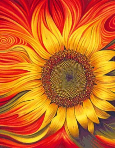Abstract Sunflower Artful Blooms Paint By Numbers