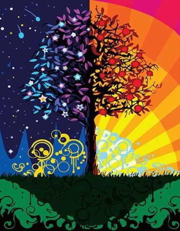 Colorful Night Tree Paint By Numbers