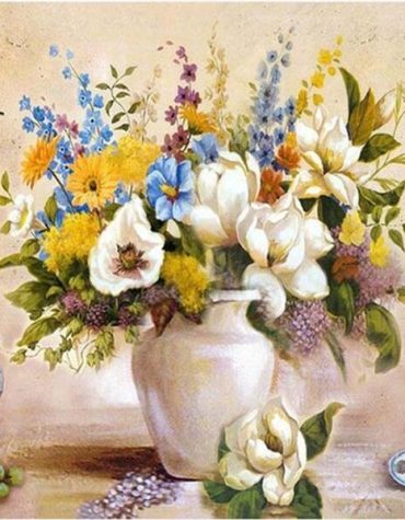 Abstract Flower Vase Paint By Numbers