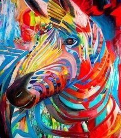 Colorful Zebra Paint By Numbers