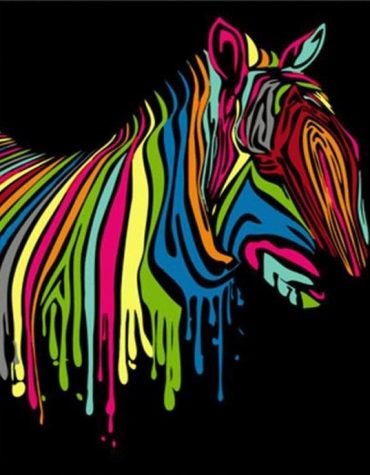 Colorful Zebra Abstract Paint By Numbers