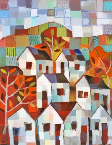 Autumn Houses Abstract Paint By Numbers