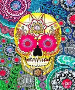 Colorful Skull Abstract Paint By Numbers