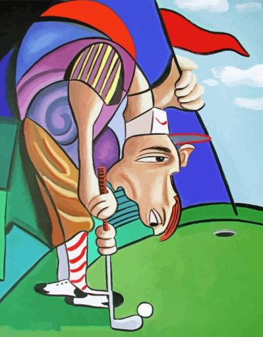Abstract Golfer Artwork Paint By Numbers