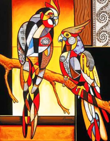 Colorful Abstract Parrots Paint By Numbers