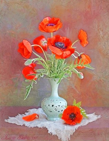 Aesthetic Orange Blossom Vase Paint By Numbers