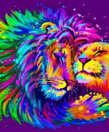 Aesthetic Colorful Lioness Paint By Numbers