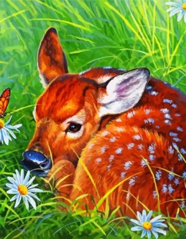 Deer and Butterfly Art Paint By Numbers