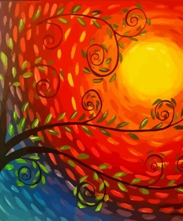 Aesthetic Fall Trees Paint By Numbers