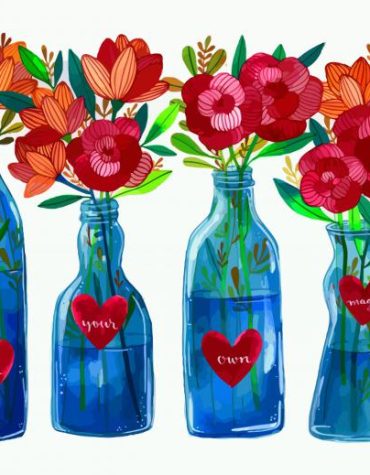 Aesthetic Floral Glass Paint By Numbers