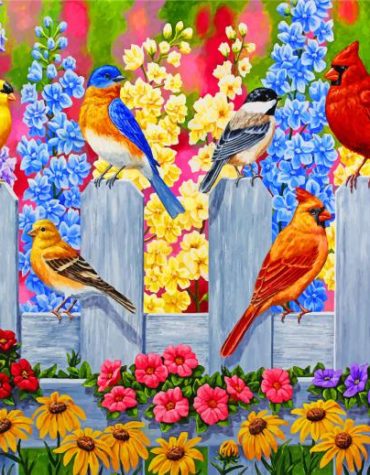 Spring Garden Birds Paint By Numbers