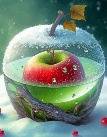 Red Apple Fruit Paint By Numbers