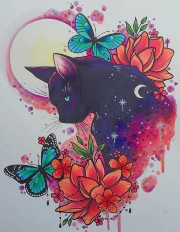 Aesthetic Floral Cat Paint By Numbers