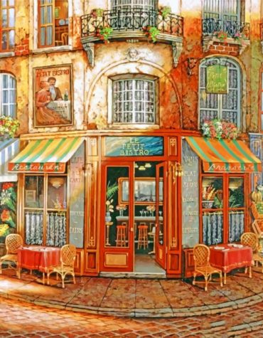 Aesthetic Vintage Coffee Shop Paint By Numbers