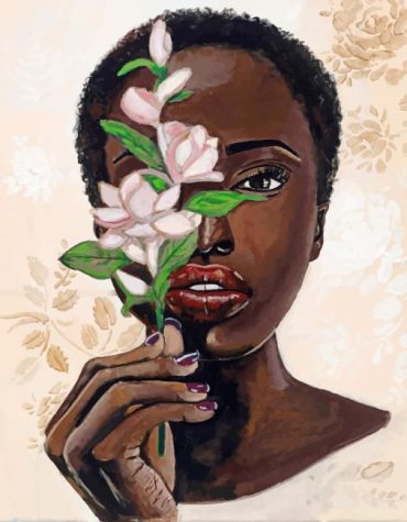 African Woman and Flowers Paint By Numbers