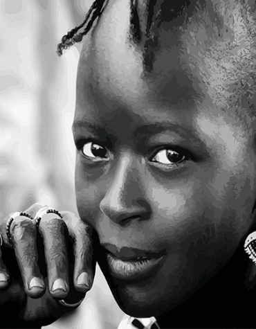 African Girl Black and White Paint By Numbers