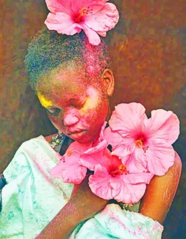 Afro Girl Floral Beauty Paint By Numbers
