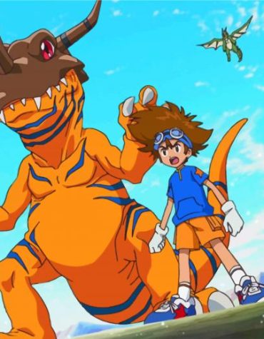 Agumon and Tai Digimon Paint By Numbers